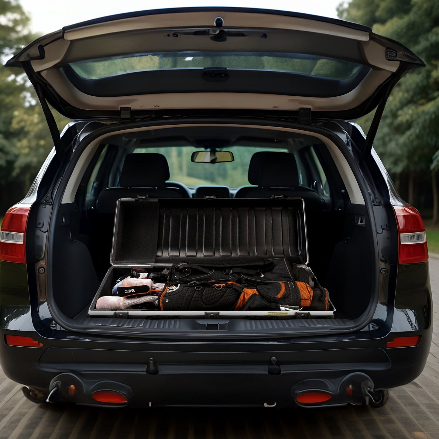 SKB Cases Double ATA Standard Hard Plastic Storage Wheeled Golf Bag Travel Case - 93180