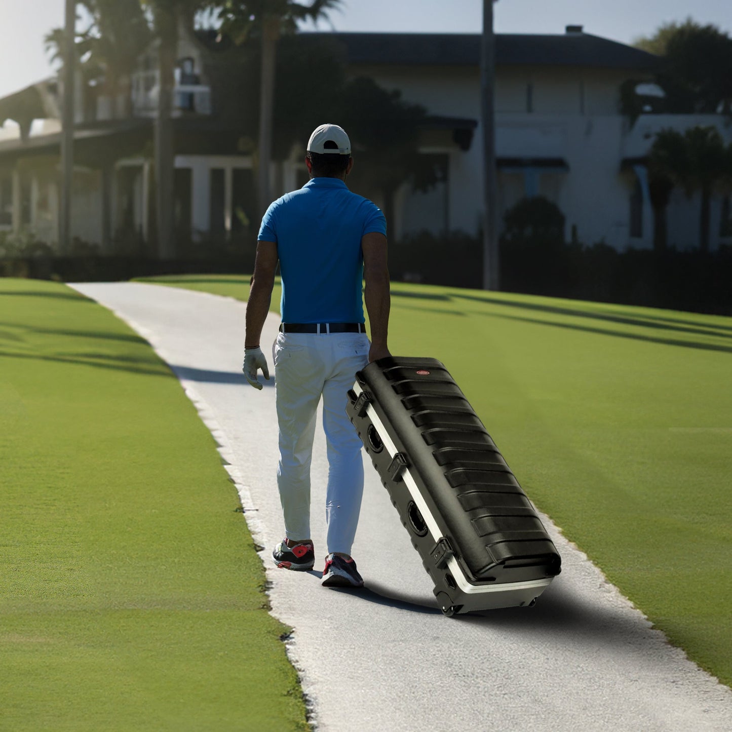 SKB Cases Double ATA Standard Hard Plastic Storage Wheeled Golf Bag Travel Case - 93180