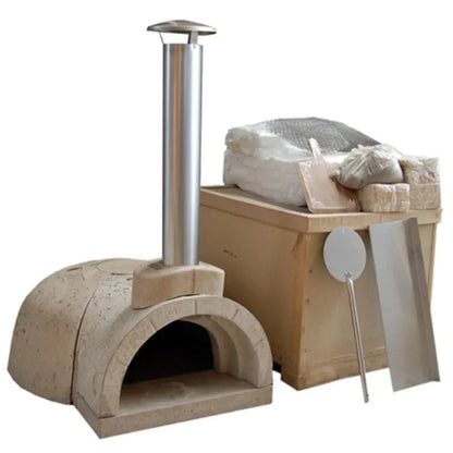 WPPO 52" x 55" x 31" DIY Tuscany Wood-Fired Outdoor Pizza Oven Kit with Stainless Steel Flue and Black Door WDIY-AD100 - WDIY-AD100