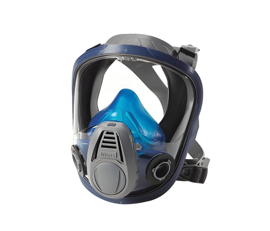 GraingerMSA Advantage 3000 - Reusable Respirator Industrial Full Face Adjustable Head Strap Small Gray / Blue - 3PPP5