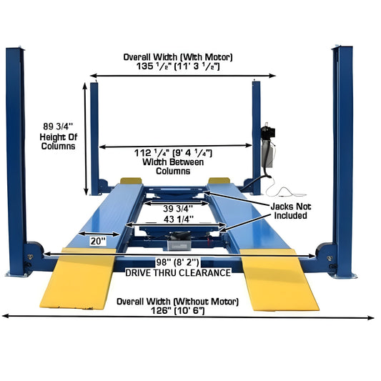 Atlas 412 12,000 lb 4-Post Lift + RJ6 Jacks Combo - ATEATTD-412-COMBO-FPD