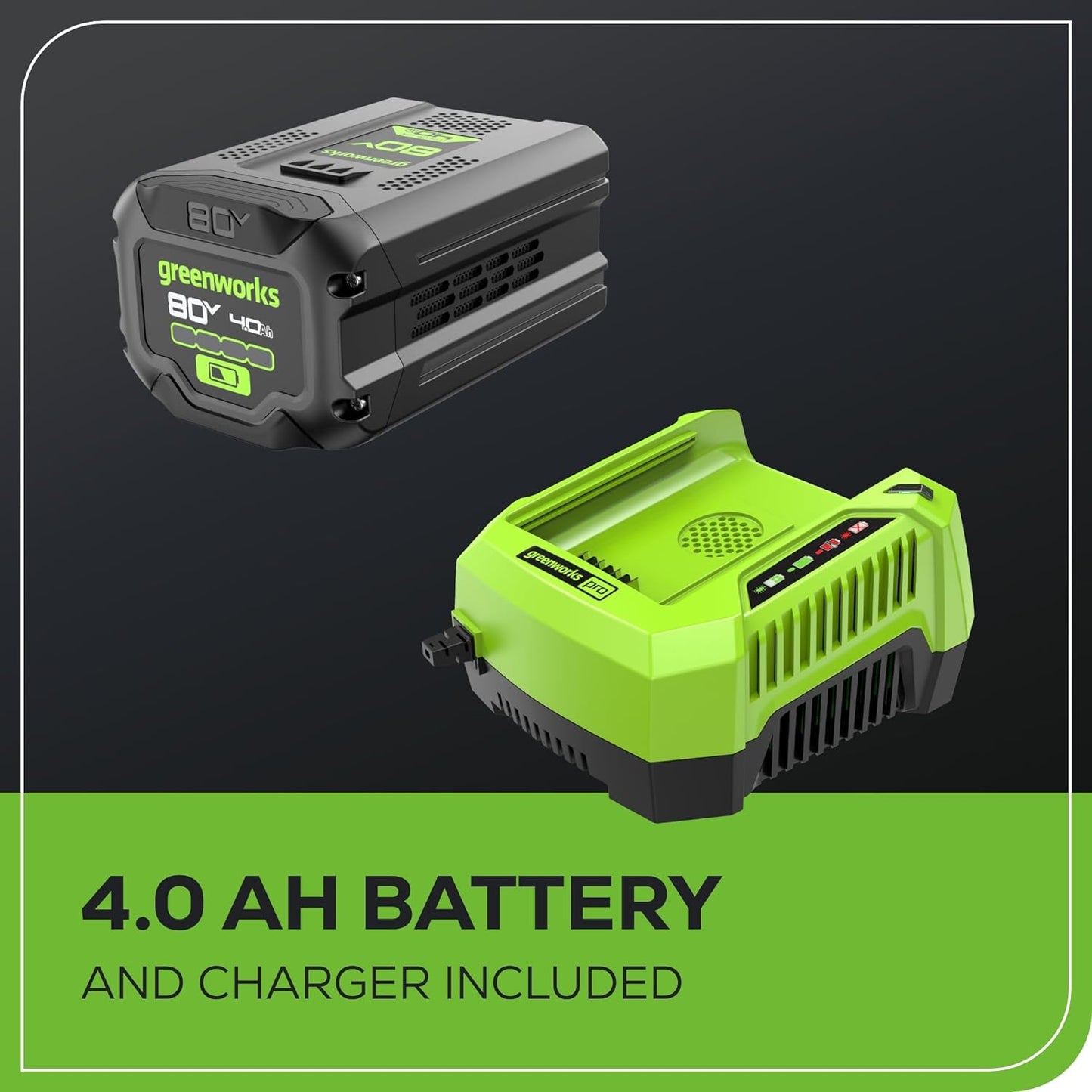 Greenworks 80V 21" Cordless Battery 4-in-1 Self-Propelled Lawn Mower w/ 4.0Ah Battery & Charger - 2550402