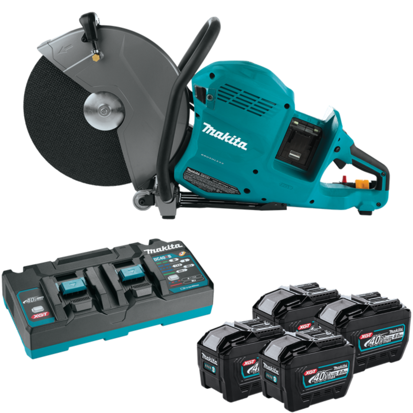 Makita 80V Max (40V Max X2) XGT GEC01PL4 Brushless 14 In. Power Cutter Kit with 4 Batteries, AFT, Electric Brake - GEC01PL4