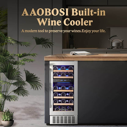 Bodega cooler 15 Inch Wine Cooler 28 Bottle Dual Zone Wine Refrigerator ‎- JC-85B-WIFI