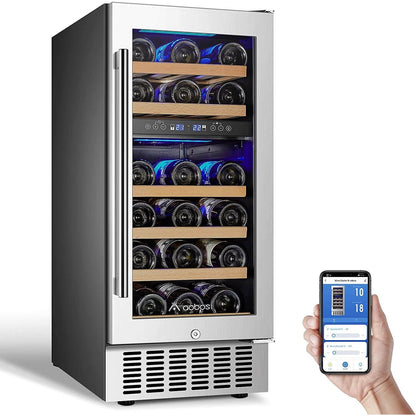 Bodega cooler 15 Inch Wine Cooler 28 Bottle Dual Zone Wine Refrigerator ‎- JC-85B-WIFI