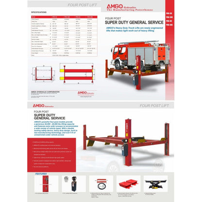 AMGO PRO-40E (Extra Length) 40,000 lbs 4 Post Lift - PRO-40E