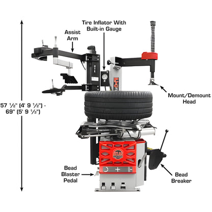 Atlas Platinum PTC300 Rim-Clamp Tire Changer w/ Assist Arm - ATEAP-PTC300-FPD