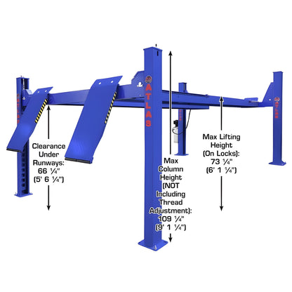 Atlas Platinum PVL14OF-EXT ALI  Open Front Alignment 4 Post Lift - ATEAP-PVL14OF-EXT-FPD