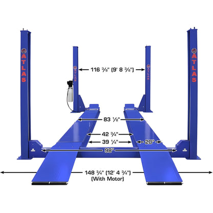 Atlas Platinum PVL14OF-EXT ALI Open Front Alignment 4 Post Lift - ATEAP-PVL14OF-EXT-FPD