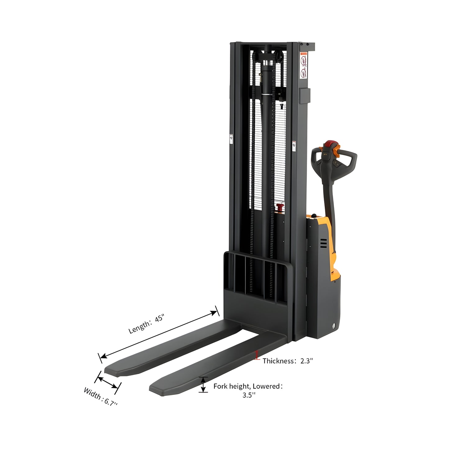 Apollolift Powered Forklift Full Electric Walkie Stacker 3300lbs Cap. Fixed Legs.118" Lifting A-3034