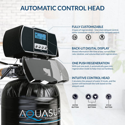 Aquasure Harmony Series | 48,000 Grains Water Softener w/ Fine Mesh Resin and Pleated Sediment Filter - AS-HS48FMP