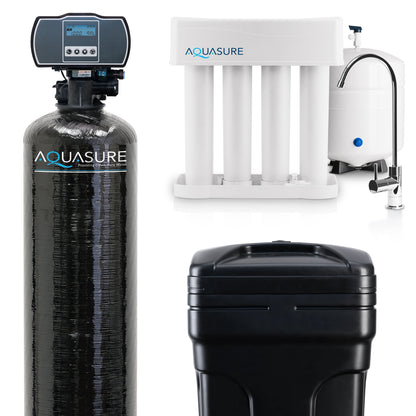 Aquasure Harmony Series | 48,000 Grains Whole House Water Softener & 75 GPD Reverse Osmosis System Bundle - AS-PR75HS48D