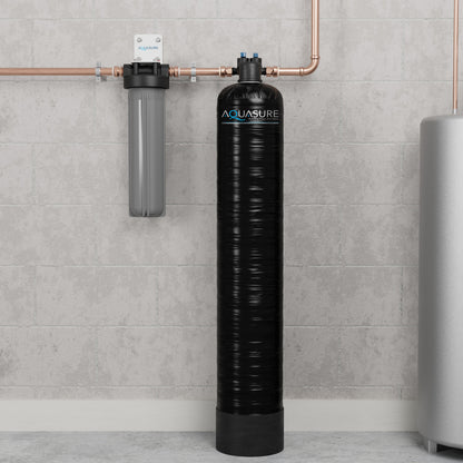 Aquasure Serene Series | 15 GPM Whole House Salt-Free Water Conditioning/Softening System with Triple Purpose Pre-Filter - AS-SF15G