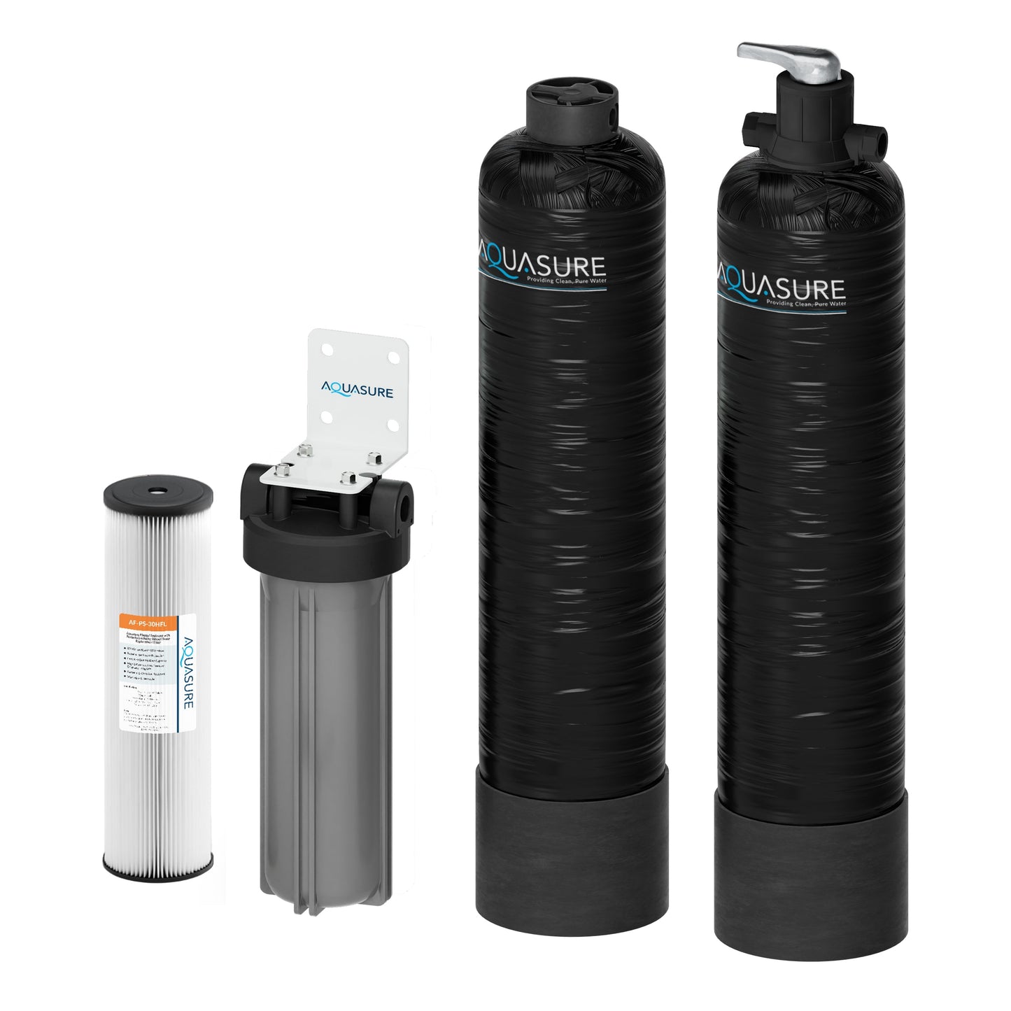 Aquasure Serene Lite Series | 800K Gallons Whole House Salt-Free Conditioning/Softening Descaler Bundle with Water Treatment System and Pleated Sediment Pre-Filter - AS-SF800CK