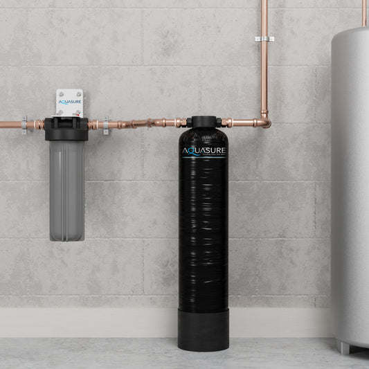 Aquasure Serene Lite Series | 800K Gallons Whole House Salt-Free Water Conditioning/Softening Descaler System with Triple Purpose Filter - AS-SF800