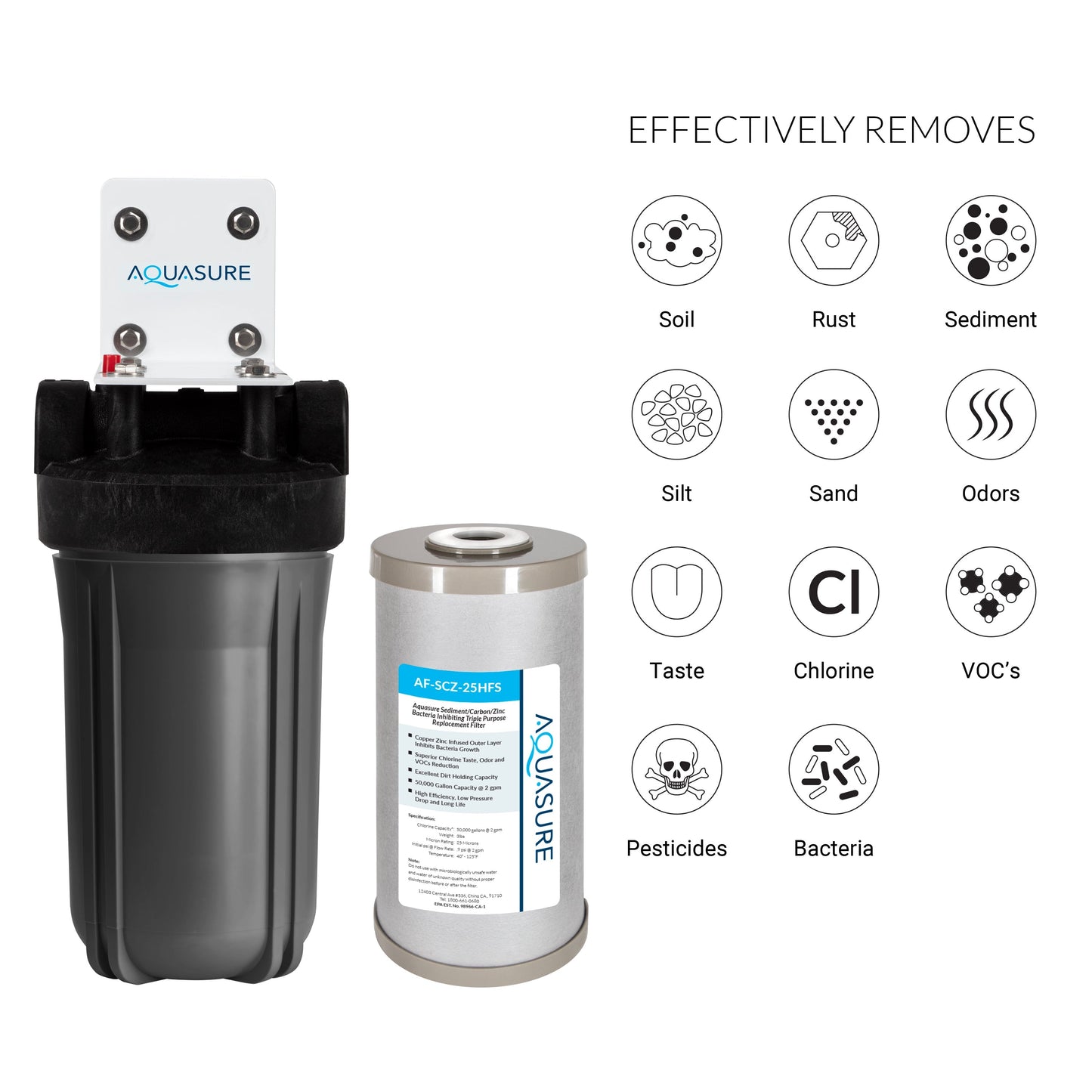 Aquasure Signature Elite | Whole House Water Filter Bundle with 48,000 Grains Softener w/ Fine Mesh Resin, 75 GPD Reverse Osmosis System & Triple Purpose Pre-Filter - AS-WHF48FM