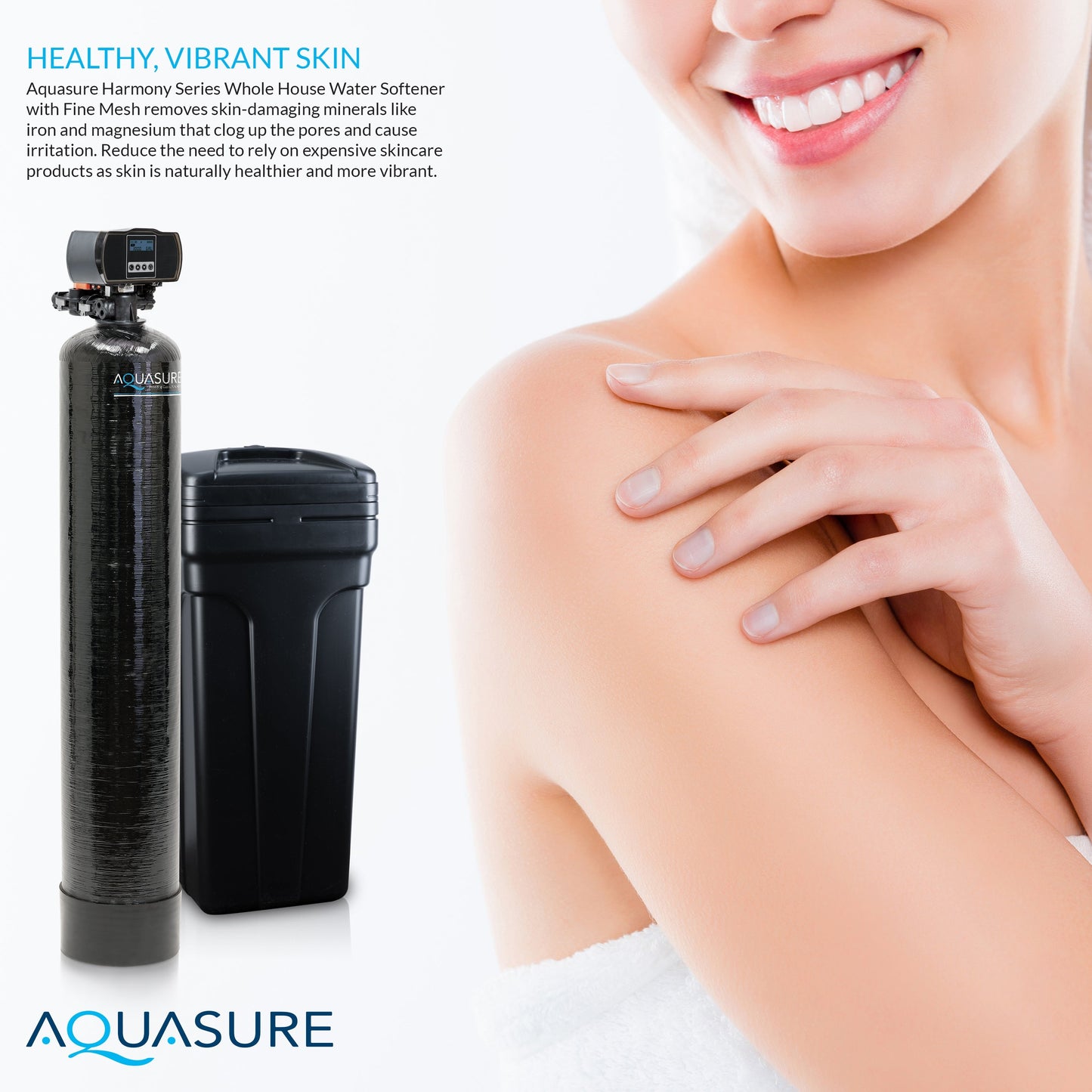 Aquasure Signature Elite | Whole House Water Filter Bundle with 48,000 Grains Softener w/ Fine Mesh Resin, 75 GPD Reverse Osmosis System & Triple Purpose Pre-Filter - AS-WHF48FM