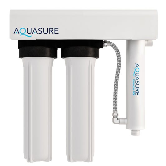 Aquasure Quantum Series | 18 GPM Multi-Stage UV Ultraviolet Light Whole House Water Treatment Filtration System, 48W - AS-WHUV18HO