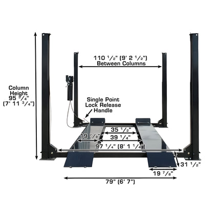 Atlas PRO9000 4 Post Lift + RJ6 Rolling Jacks Combo - ATEXH-PRO9-COMBO2-FPD
