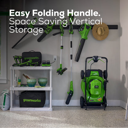 Greenworks 48V (2x24V) 20" Cordless Battery Push Mower w/ Two (2) 4.0Ah USB Batteries & Dual Port Rapid Charger - 2532302