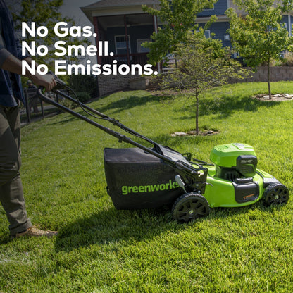 Greenworks 48V (2x24V) 20" Cordless Battery Push Mower w/ Two (2) 4.0Ah USB Batteries & Dual Port Rapid Charger - 2532302