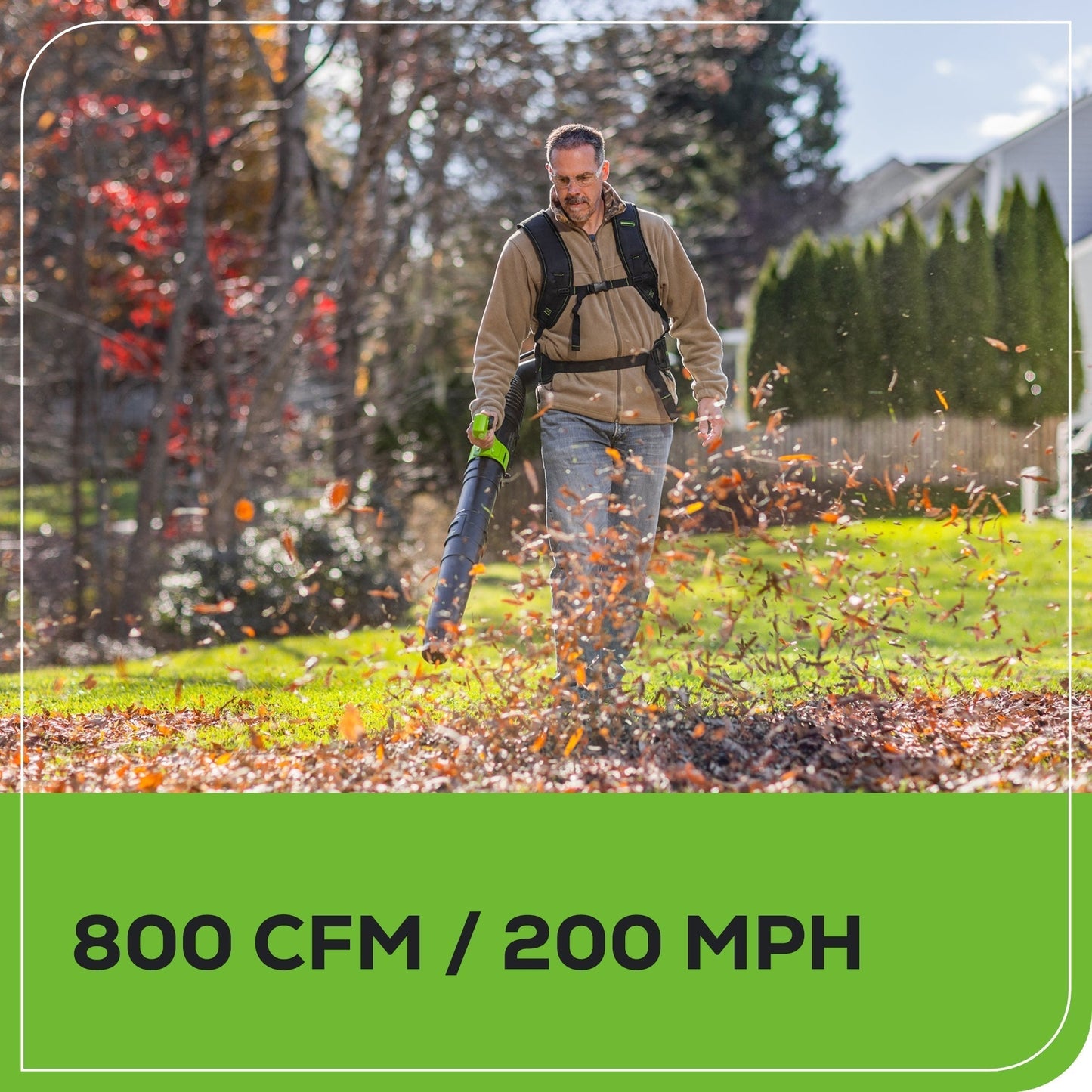 Greenworks 80V 800CFM Cordless Battery Dual Port Backpack Blower w/ (2) 5Ah Battery & Dual Port Rapid Charger - 2420602