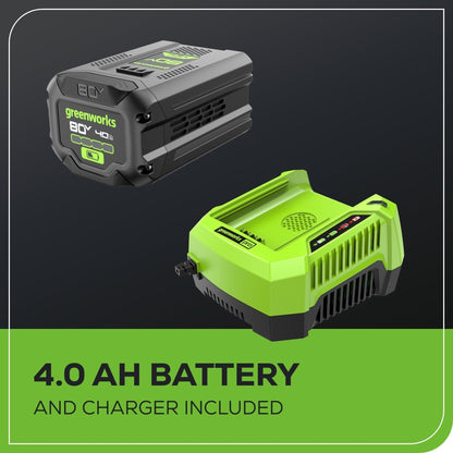 Greenworks 80V 25" Cordless Battery Dual Blade Self-Propelled Mower w/ 4.0Ah Battery & Rapid Charger - 2541402