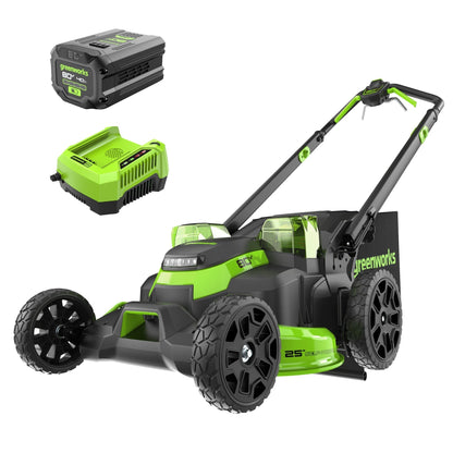 Greenworks 80V 25" Cordless Battery Dual Blade Self-Propelled Mower w/ 4.0Ah Battery & Rapid Charger - 2541402