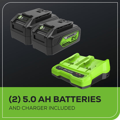 Greenworks 48V 3-Tool Lawn Care Kit, Mower/Trimmer/Blower, (2) 5Ah Batteries - 1349002