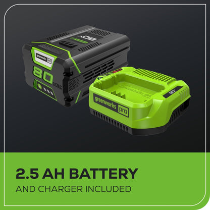Greenworks 80V  16" Gen3 Cordless Brushless String Trimmer (Attachment Capable) w/ 2.5Ah Battery & Charger - 2140402