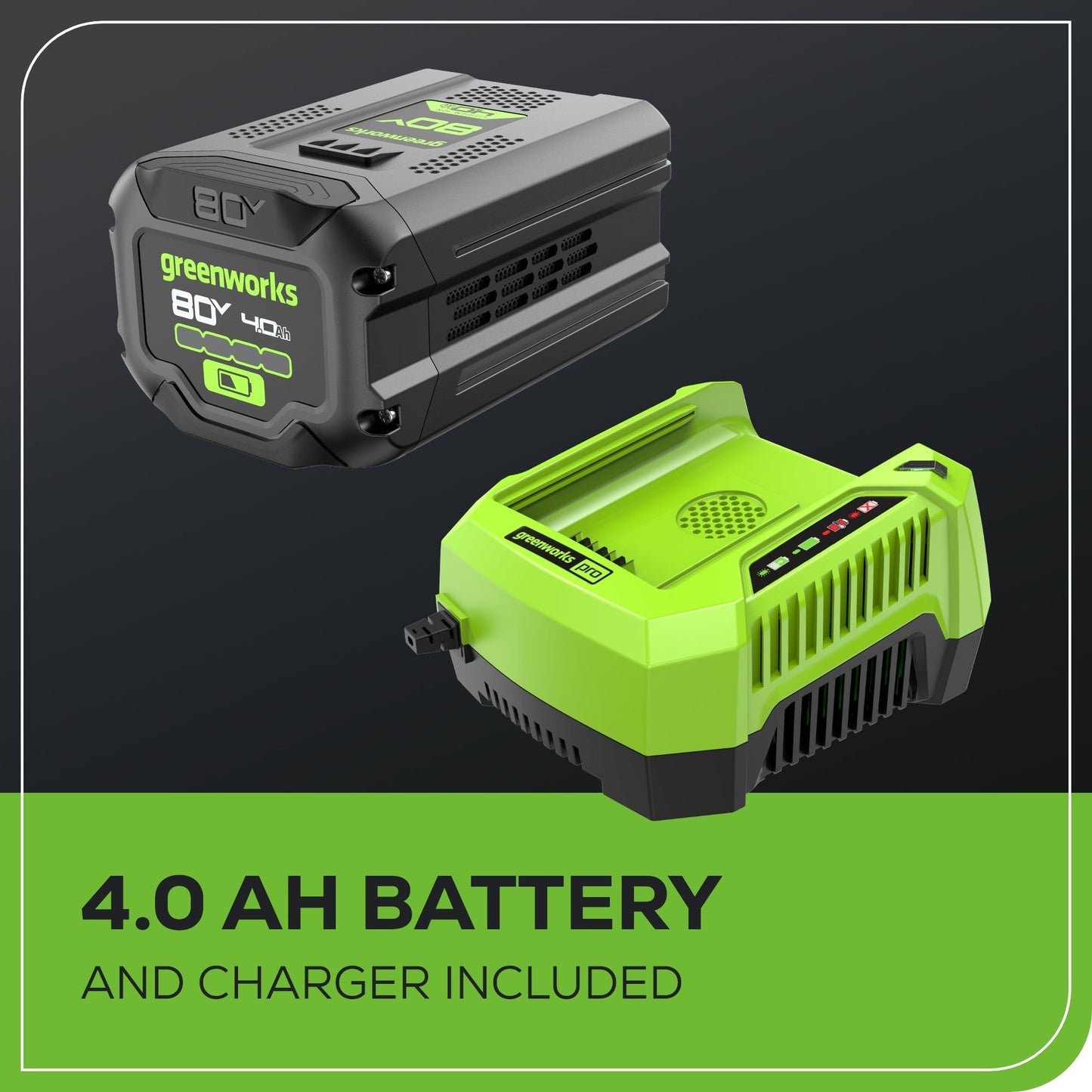 Greenworks 80V 21" Cordless Battery Brushless Self-Propelled Mower 3pc Combo Kit w/ 4.0Ah Battery & Rapid Charger - 1356502