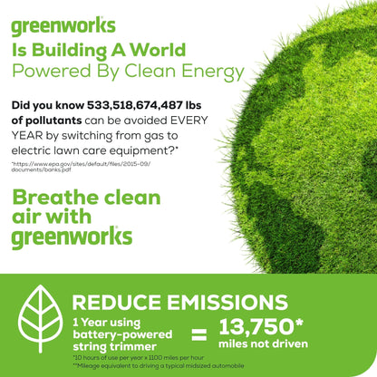 Greenworks 80V  16" Gen3 Cordless Brushless String Trimmer (Attachment Capable) w/ 2.5Ah Battery & Charger - 2140402