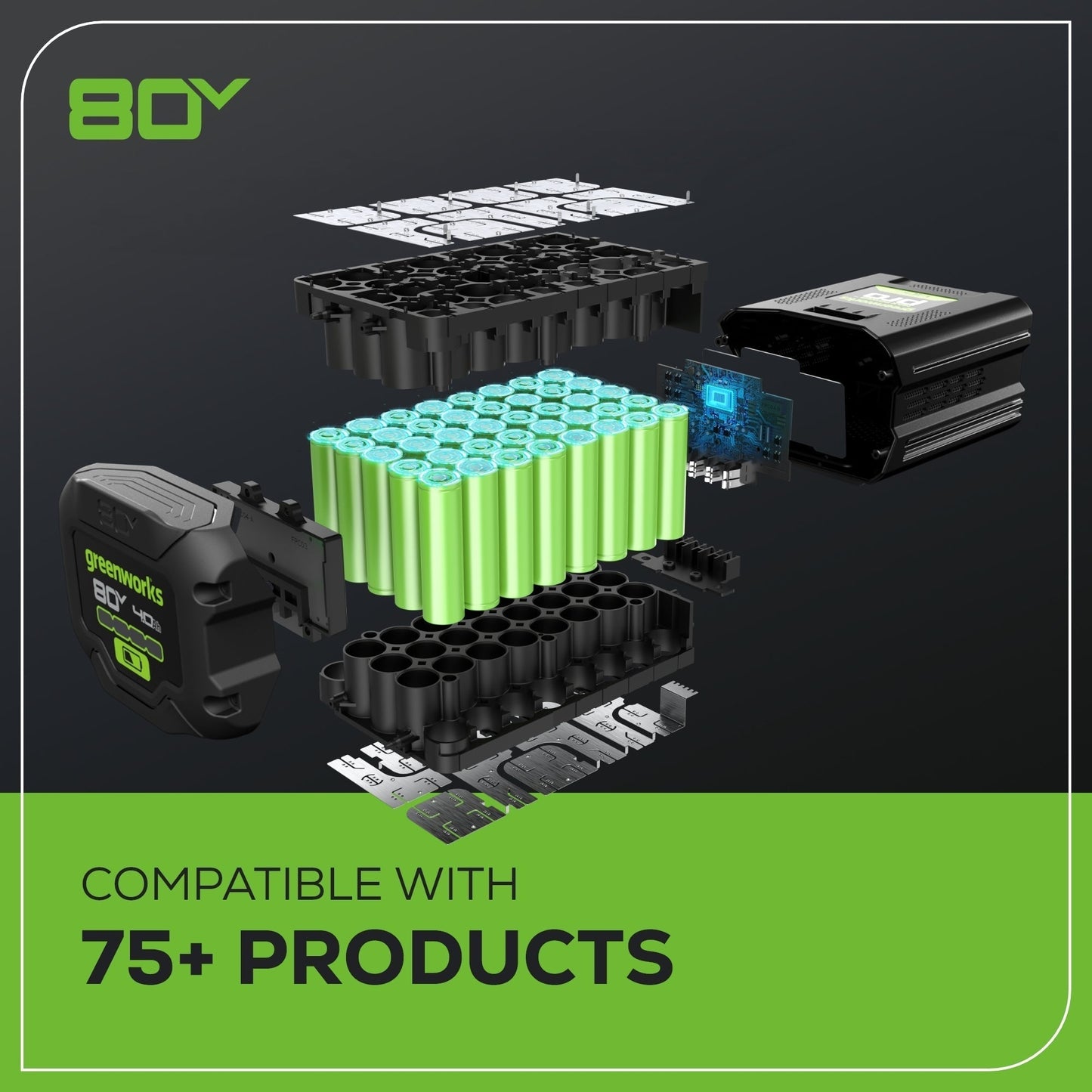 Greenworks 80V 22" Cordless Battery Single-Stage Snow Blower w/ 4.0 Ah Battery & Charger - 2605902