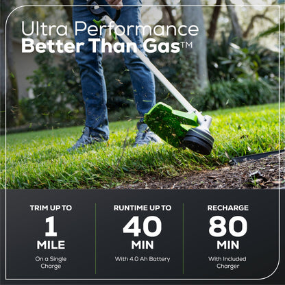 Greenworks 60V 16" Cordless Battery String Trimmer & Hedge Trimmer Attachment Combo Kit - 2135102-VK