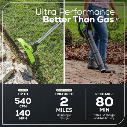 Greenworks 60V 22" Cordless Battery Self-Propelled Mower Combo Kit w/ String Trimmer and Blower - 1374902-VK