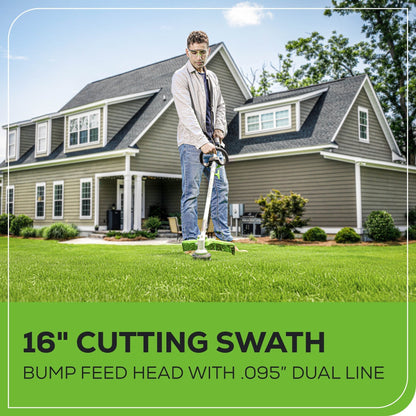 Greenworks 80V  16" Gen3 Cordless Brushless String Trimmer (Attachment Capable) w/ 2.5Ah Battery & Charger - 2140402
