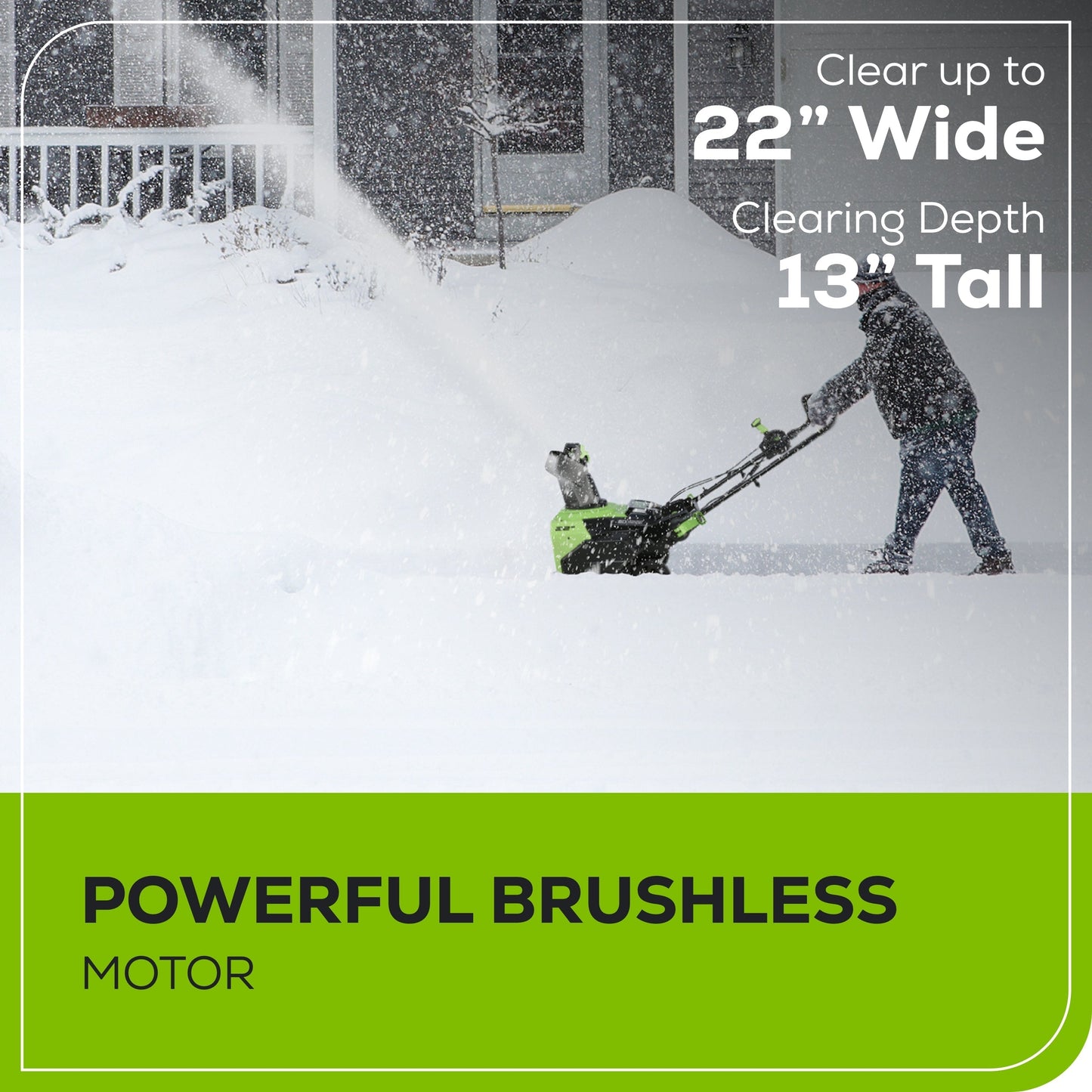 Greenworks 60V 22" Cordless Battery Single-Stage Snow Blower (Tool Only) - 2608802T