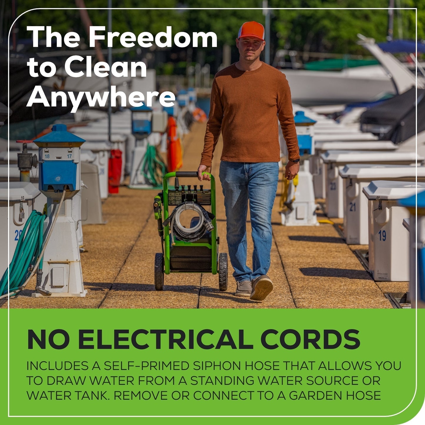 Greenworks 60V 3000-PSI 2.0 GPM Electric Pressure Washer w/ (2) 5.0Ah Batteries & Dual-Port Charger - 5121502