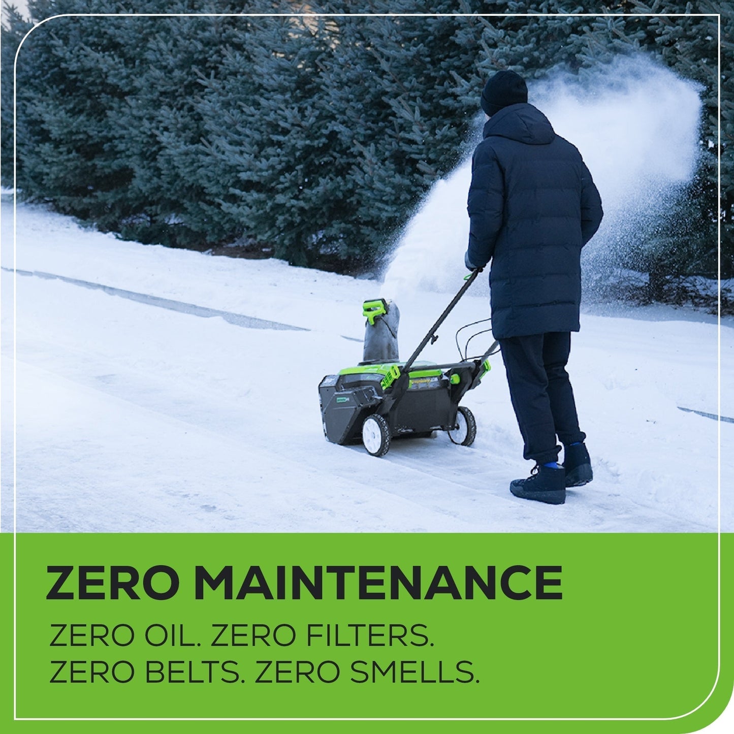 Greenworks 80V 22" Cordless Battery Single-Stage Snow Blower w/ 4.0 Ah Battery & Charger - 2605902