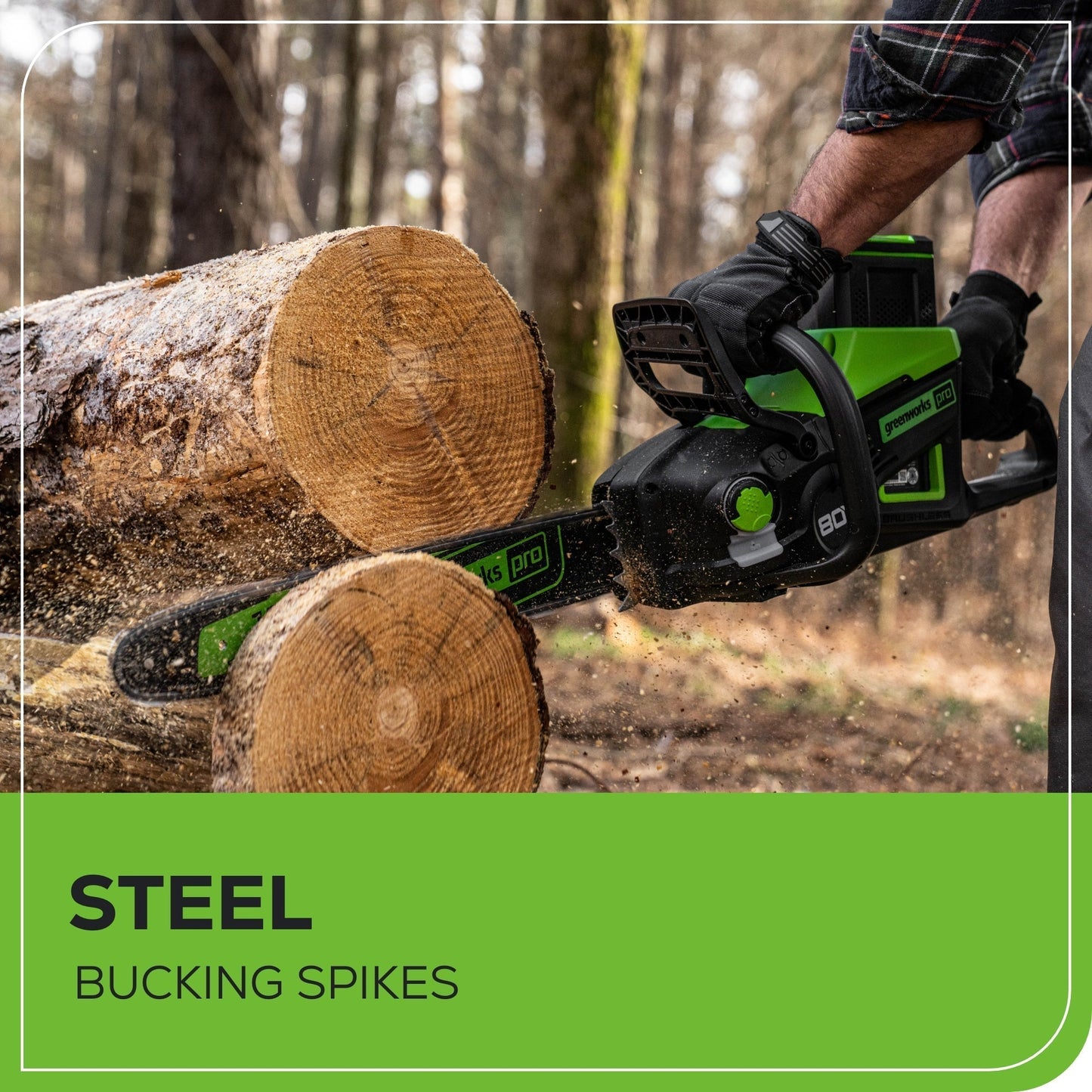 Greenworks 80V 18" Cordless Battery 2.5kW Chainsaw w/ 4.0Ah Battery & Rapid Charger - 2019902