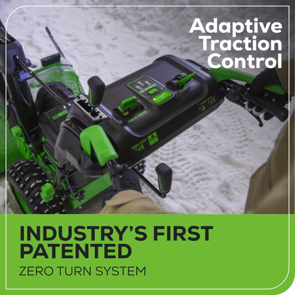 Greenworks 60V 24" Cordless Battery Two-Stage Snow Blower w/ Two (2) 8.0 Ah Batteries & Dual-Port Charger - 2608902