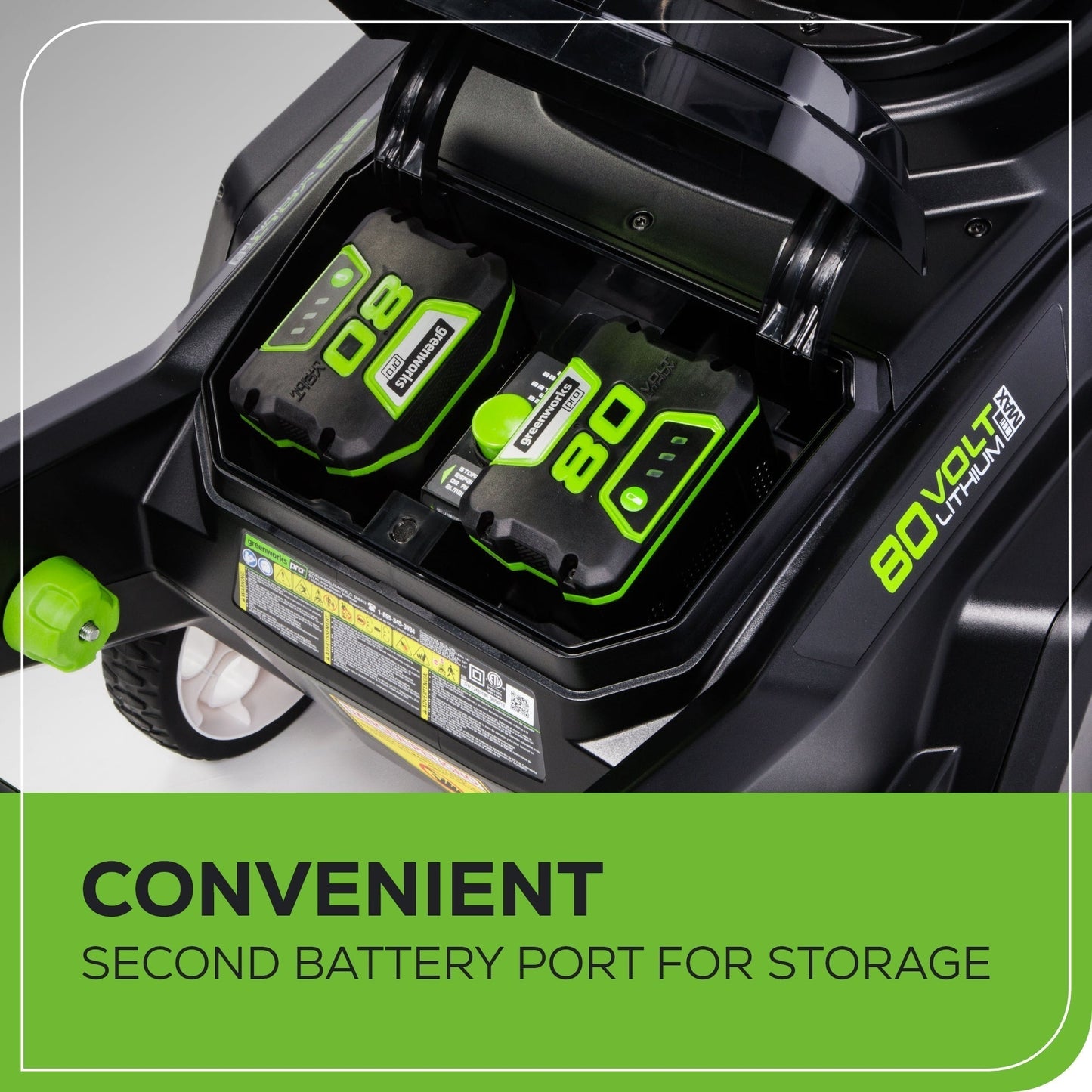 Greenworks 80V 22" Cordless Battery Single-Stage Snow Blower w/ 4.0 Ah Battery & Charger - 2605902
