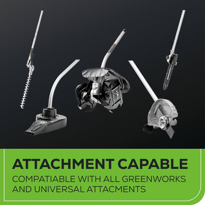 Greenworks 60V 16" Cordless Battery String Trimmer & Hedge Trimmer Attachment Combo Kit - 2135102-VK