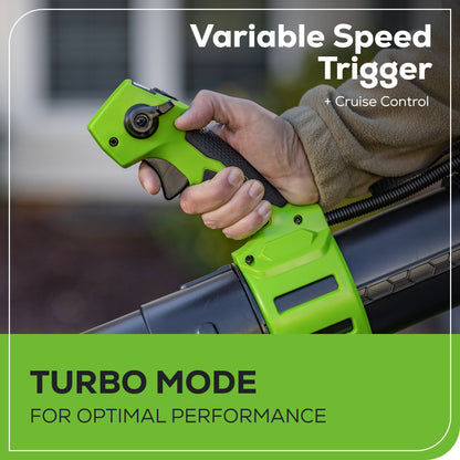 Greenworks 80V 800CFM Cordless Battery Dual Port Backpack Blower w/ (2) 5Ah Battery & Dual Port Rapid Charger - 2420602