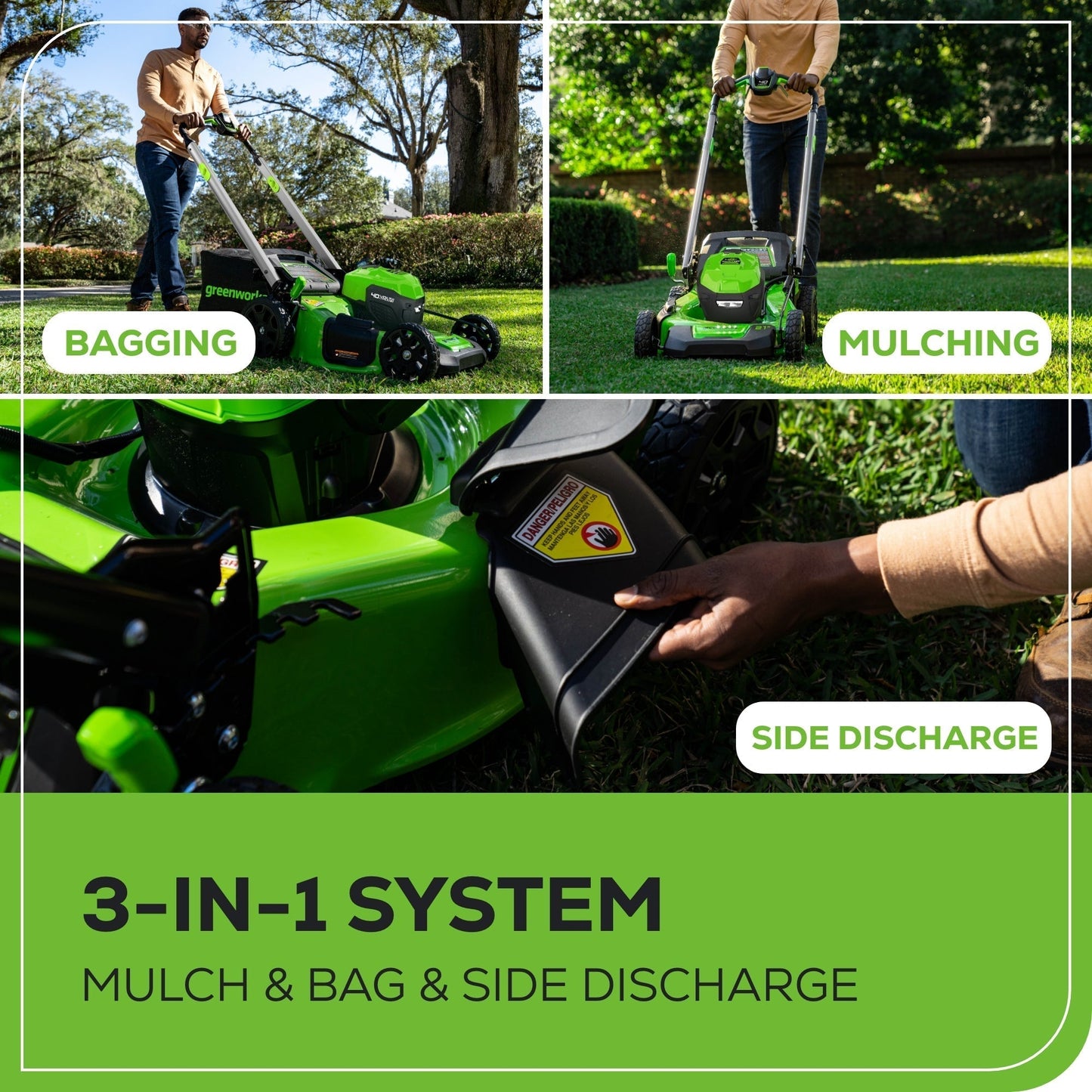 Greenworks 40V 21" Cordless Battery Self-Propelled Lawn Mower w/ 5.0Ah USB Batteries & Charger - 2521202