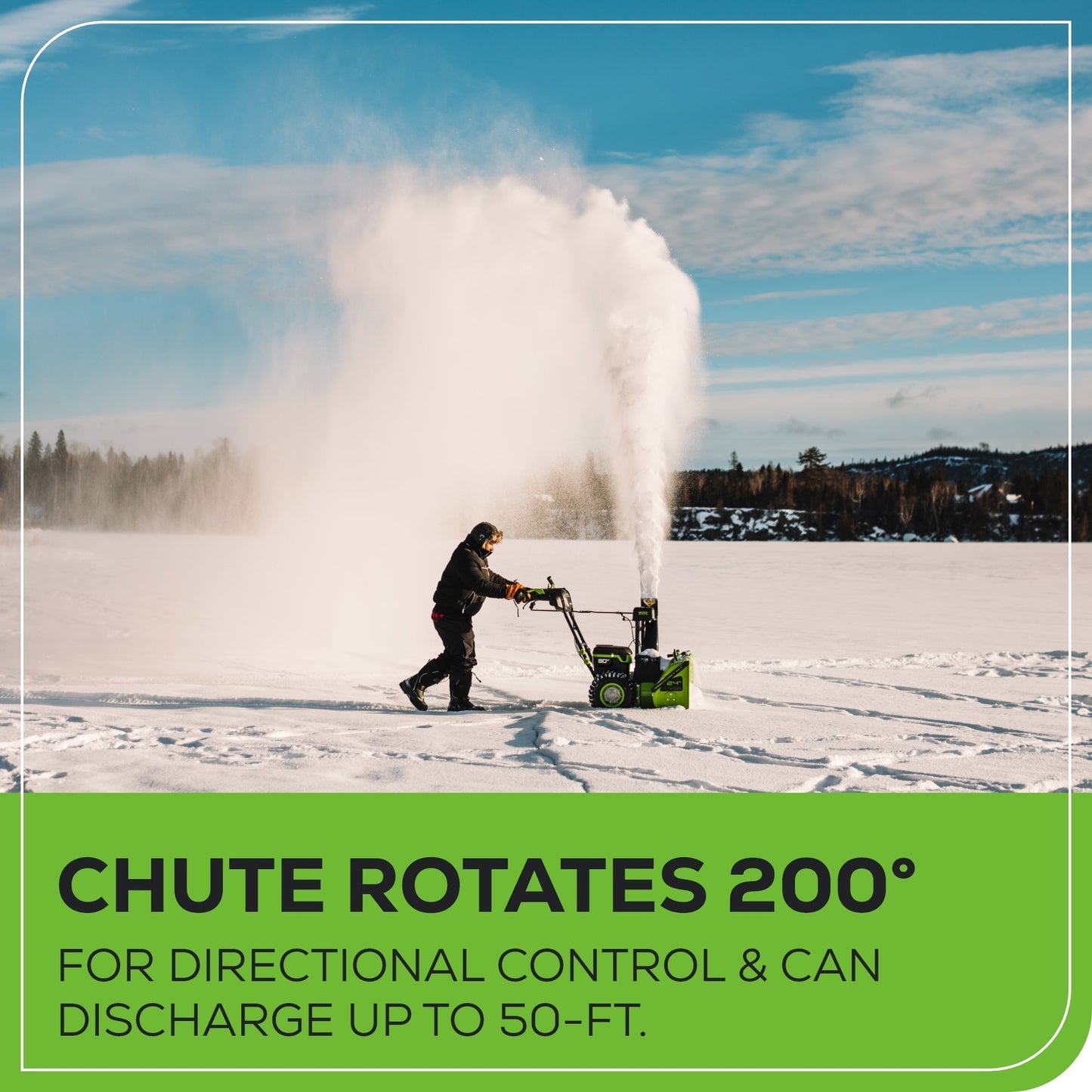 Greenworks 80V 24" Cordless Battery Two-Stage Snow Blower w/ Two (2) 5.0 Ah Batteries & Dual-Port Rapid Charger - 2609102