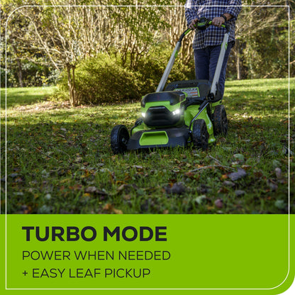 Greenworks 60V 21" Cordless Battery Self-Propelled Lawn Mower w/ Two (2) 4.0Ah Batteries & Dual Port Charger - 2531702