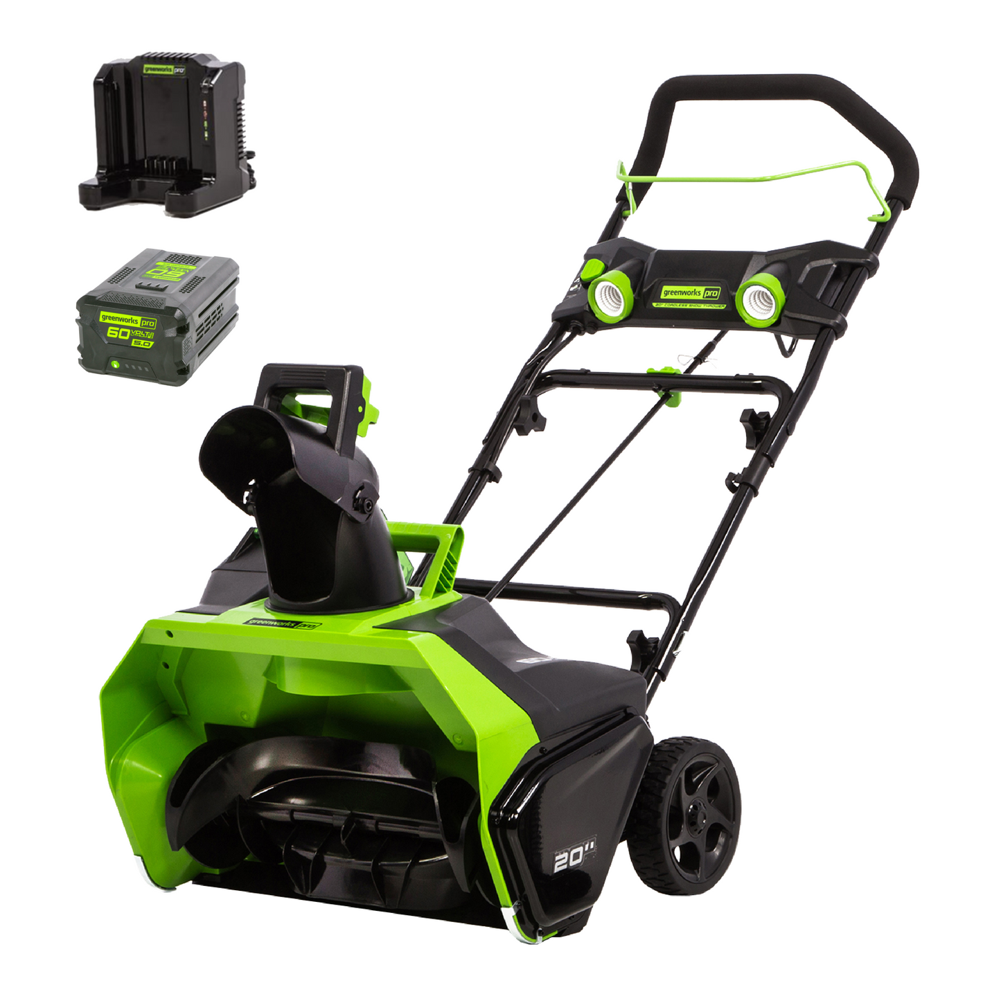 Greenworks 60V 20" Cordless Battery Single-Stage Snow Blower w/ 5.0Ah Battery & Charger - 2608702