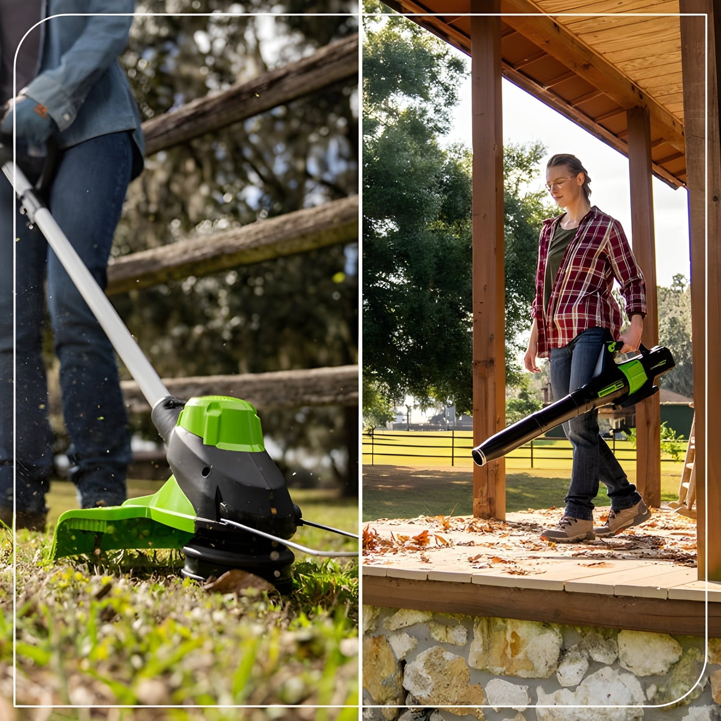 Greenworks 60V 3PC Cordless Battery Combo Kit w/ String Trimmer, Blower & Hedge Trimmer - 1372002-VK
