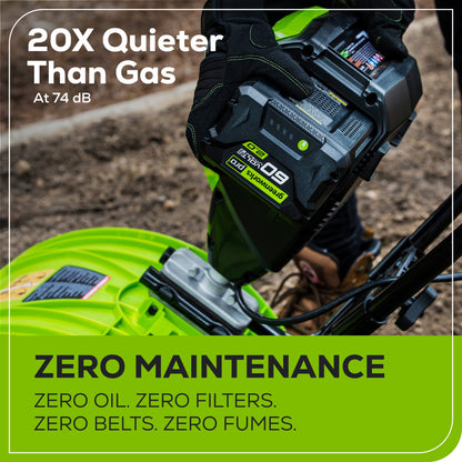 Greenworks 60V 8" Cordless Battery Cultivator / Tiller w/ 4.0Ah Battery & Charger - 2800602